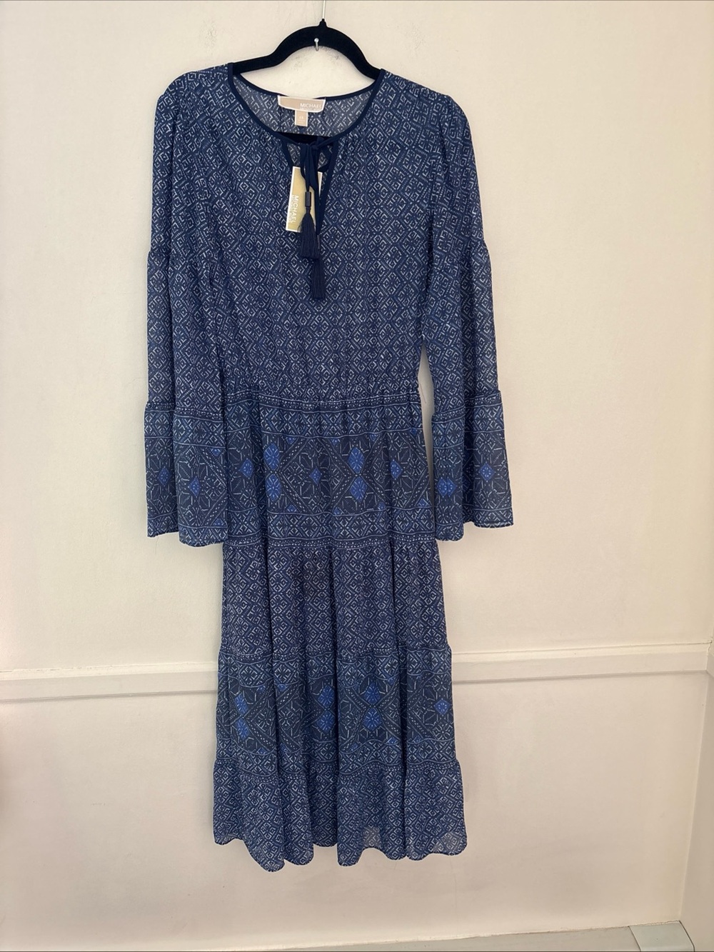 Michael Kors Women’s Boho Dress - Long Sleeve,Tiered Long Length Sz  X-Small NWT